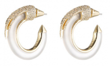 Bergdorf Goodman: Eddie Borgo Gold Plated Crystal Plume Hoop Earrings $140