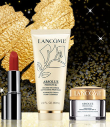 Lancome: 3 Deluxe Samples & Makeup Bag with $49+