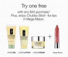 Clinique: Moisturizer of Choice & Chubby Stick as Gift Clinique: Moisturizer of Choice & Chubby Stick as Gift