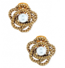 Bergdorf Goodman: Oscar de la Renta Rosette Button Clip-On Earrings $260