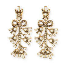 Bergdorf Goodman: Oscar de la Renta  Floral Baguette Crystal Clip Earrings $234